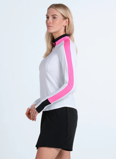Lucky in Love TOILE DU JOUR Zip & Drive 1/4 Zip Long Sleeve
