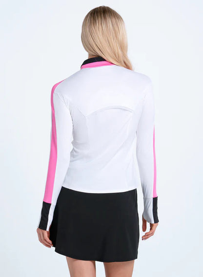 Lucky in Love TOILE DU JOUR Zip & Drive 1/4 Zip Long Sleeve