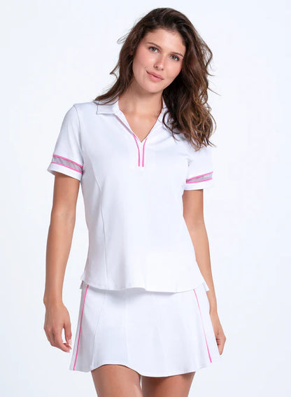 Lucky in Love TECH SEERSUCKER Piped Fairway Short Sleeve Polo (Multiple Colors)