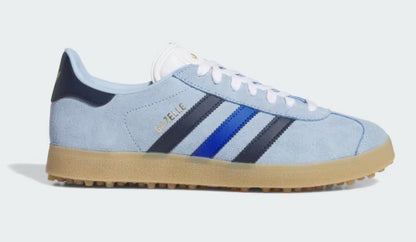 Adidas Gazelle Spikeless Golf Shoes in Clear Sky / Night Indigo / Royal Blue