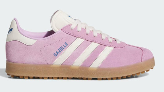 Adidas Gazelle Spikeless Golf Shoes in Bliss Lilac / Chalk White / Blue Bird