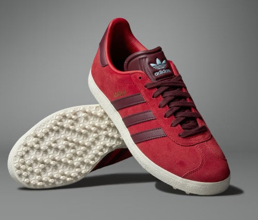 Adidas Gazelle Spikeless Golf Shoes in Better Scarlet / Cloud White / Clear Sky