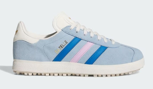 Adidas Gazelle Spikeless Golf Shoes in Clear Sky / Blue Bird / Bliss Lilac