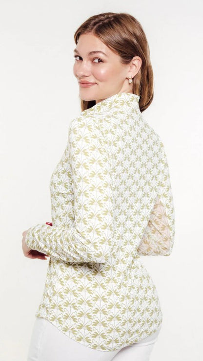 GG Blue PALM ROYALE Georgia Ice Long Sleeve Top