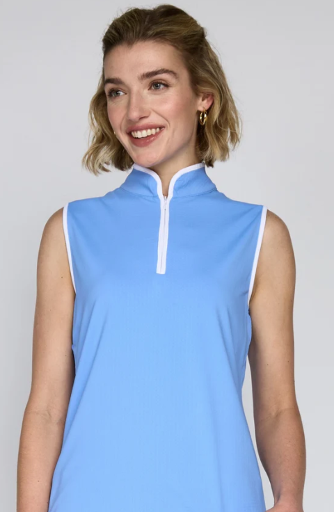G Lifestyle Sun Safe UPF 50+ Piped Sleeveless Performance Top (Multiple Colors)