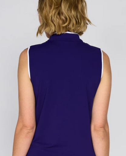 G Lifestyle Sun Safe UPF 50+ Piped Sleeveless Performance Top (Multiple Colors)