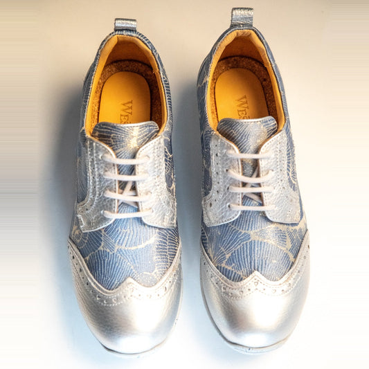 WesTees Grace Golf Shoe for Walking 18 in Metallic Silver & Blue