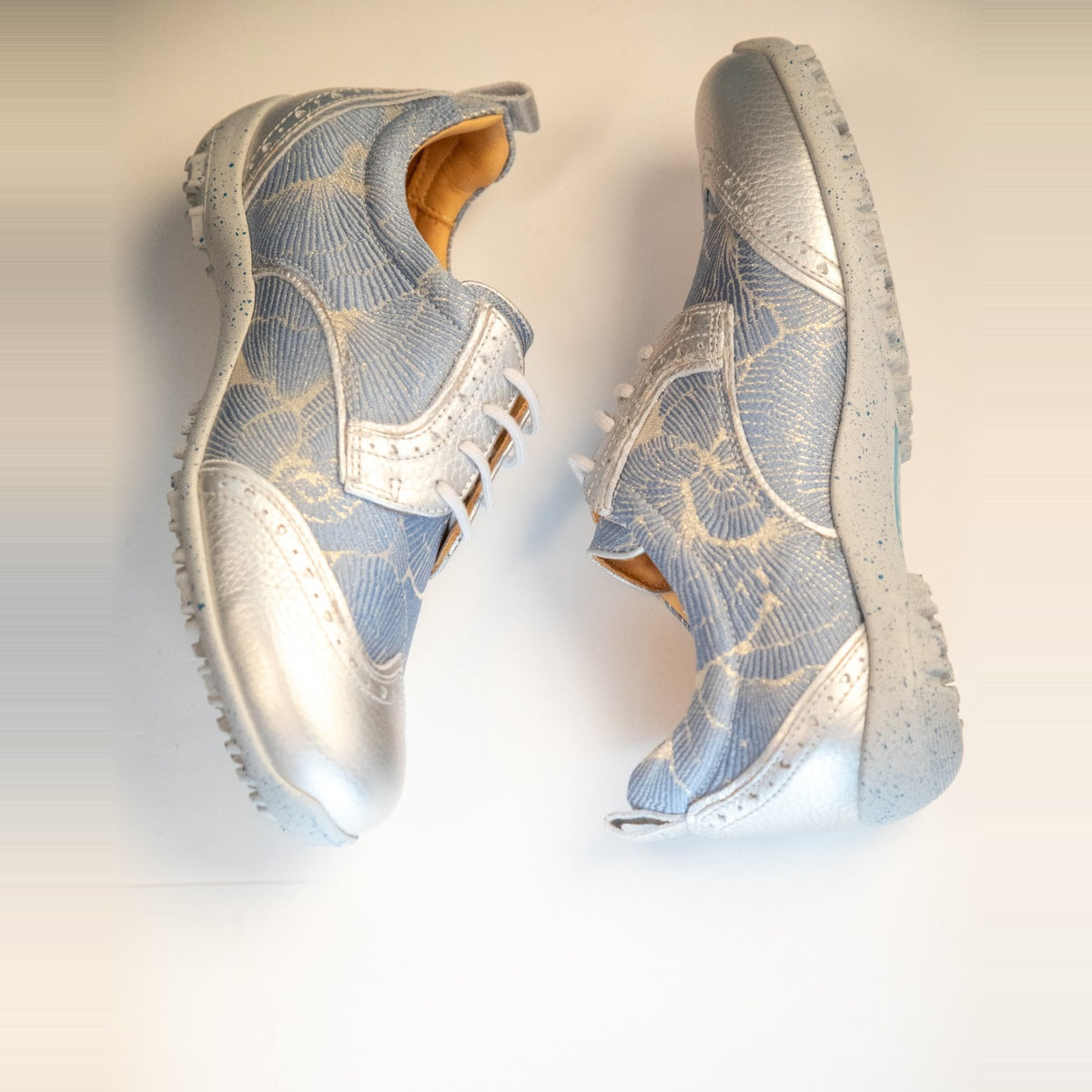 WesTees Grace Golf Shoe for Walking 18 in Metallic Silver & Blue