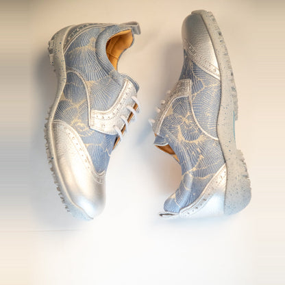 WesTees Grace Golf Shoe for Walking 18 in Metallic Silver & Blue