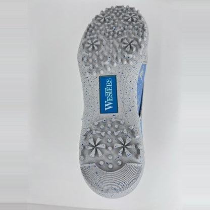 WesTees Grace Golf Shoe for Walking 18 in Metallic Silver & Blue