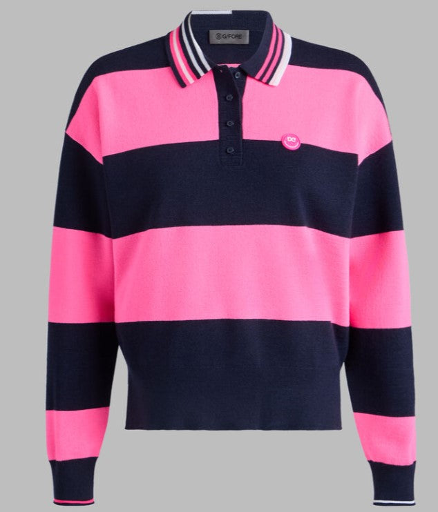 G/FORE APPAREL HAPPY G'S MERINO WOOL RUGBY SWEATER (MULTIPLE COLORS)