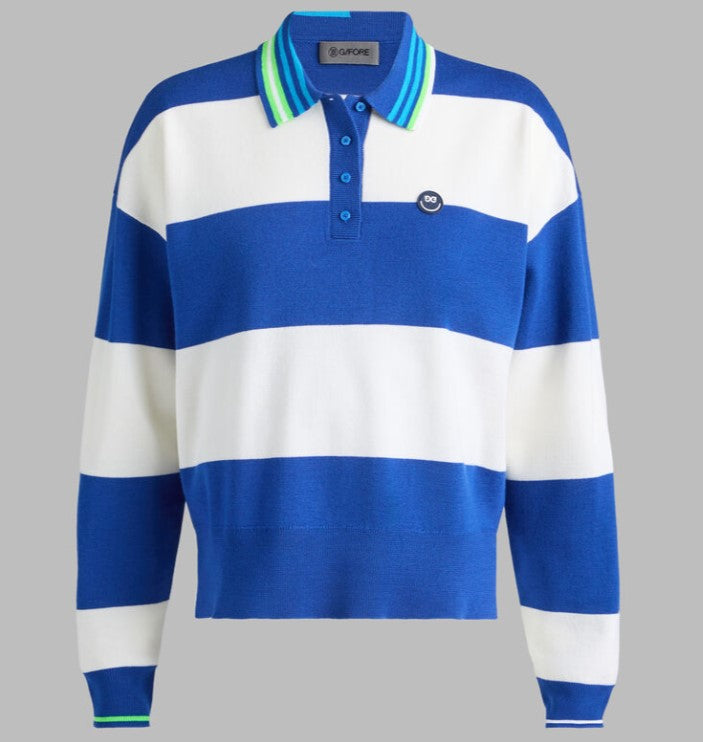 G/FORE APPAREL HAPPY G'S MERINO WOOL RUGBY SWEATER (MULTIPLE COLORS)