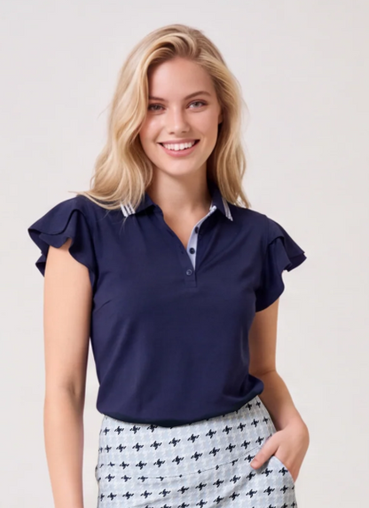 GGBLUE SNOW LEOPARD Harper Luxe Ruffle Sleeve