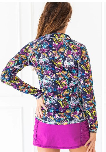 The Bubble "Butterfly" Hamilton Long Sleeve Print Top