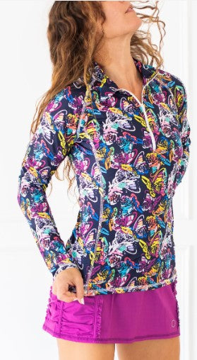 The Bubble "Butterfly" Hamilton Long Sleeve Print Top