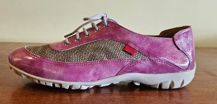 Marc Joseph Hampton Golf Shoe in Fuchsia Patent Lizard