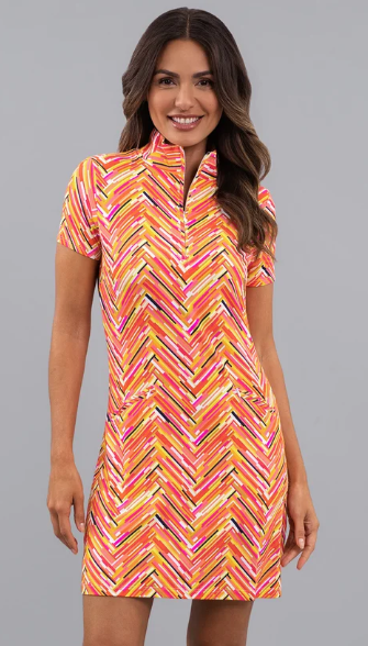 IBKUL Robin Short Sleeve Mock Dress (Multiple Colors)