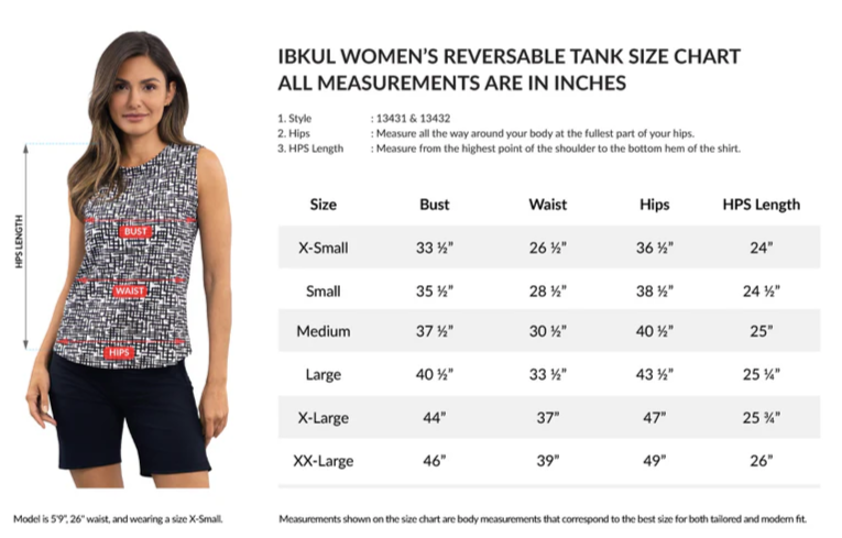 IBKUL IBTravel Khloe Reversable Tank (Multiple Colors)