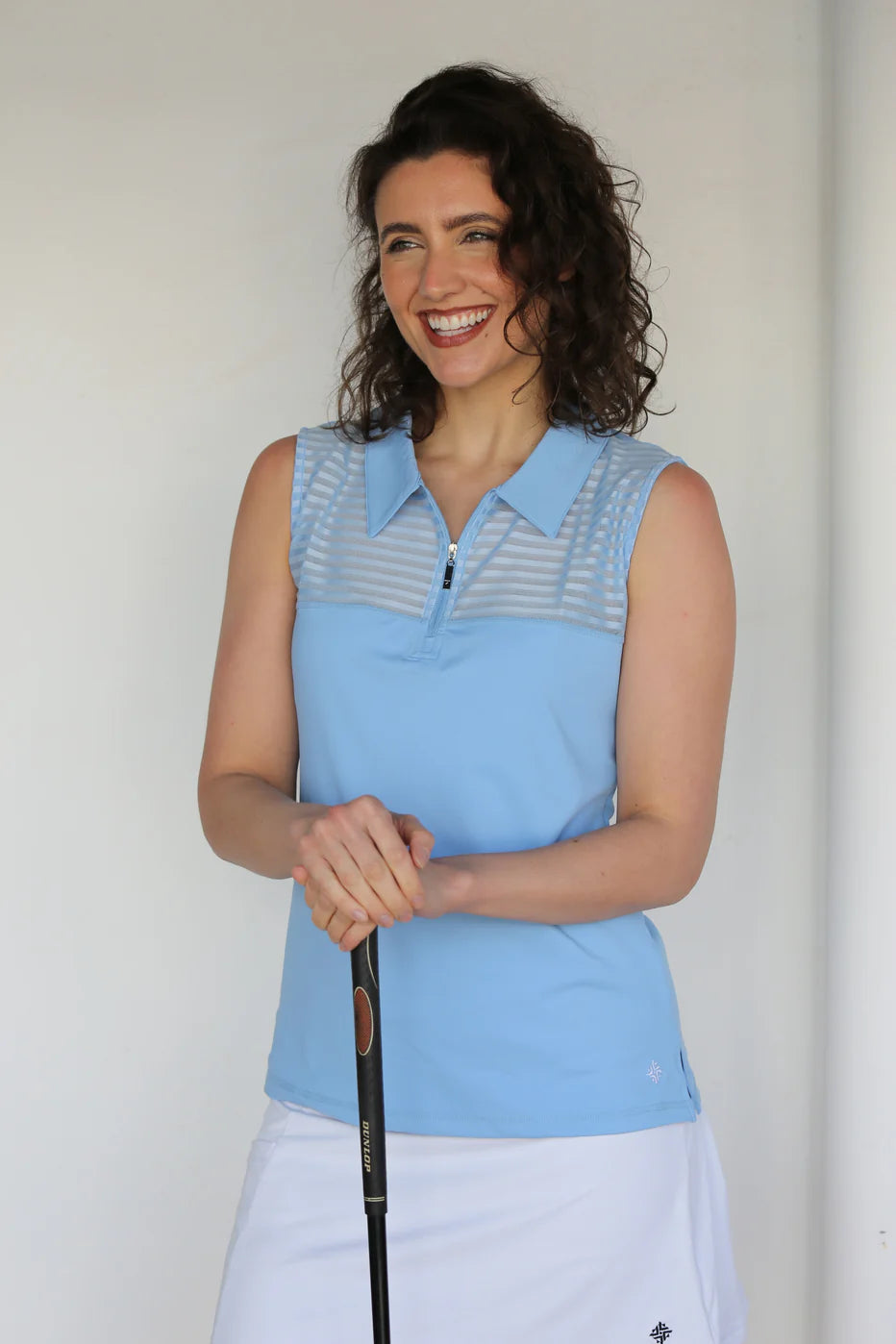 FAMARA TONAL SOLIDS SLEEVELESS SHEER GOLF SHIRT (MULTIPLE COLORS)