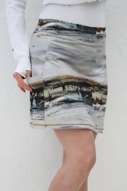 FAMARA DRIFTWOOD A-Line Art Golf Skort