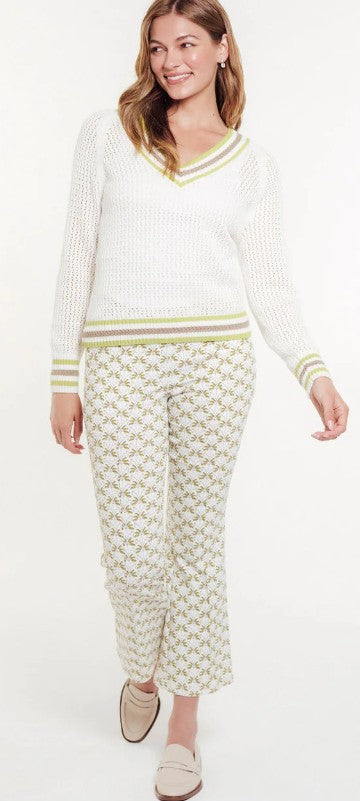 GG BLUE PALM ROYALE Jackie Kick Flare Ankle Pant 27"