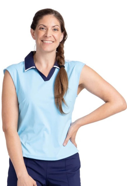 KINONA RESORT Janey Collar Cap Sleeve Golf Top