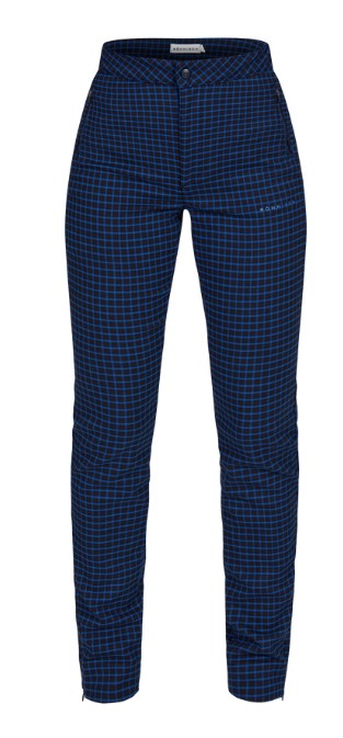 Rohnisch Jess Yarndye Turkish Sea Blue Navy Mini Check Print Pants 30"