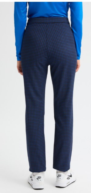 Rohnisch Jess Yarndye Turkish Sea Blue Navy Mini Check Print Pants 30"