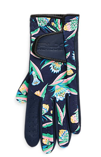 Ralph Lauren RLX LEATHER GOLF GLOVE in NAVY MULTI PRINT