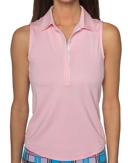 GOLFTINI MASTERS DROP SLEEVELESS CONTRAST FABULOUS POLO (MULTIPLE COLORS)