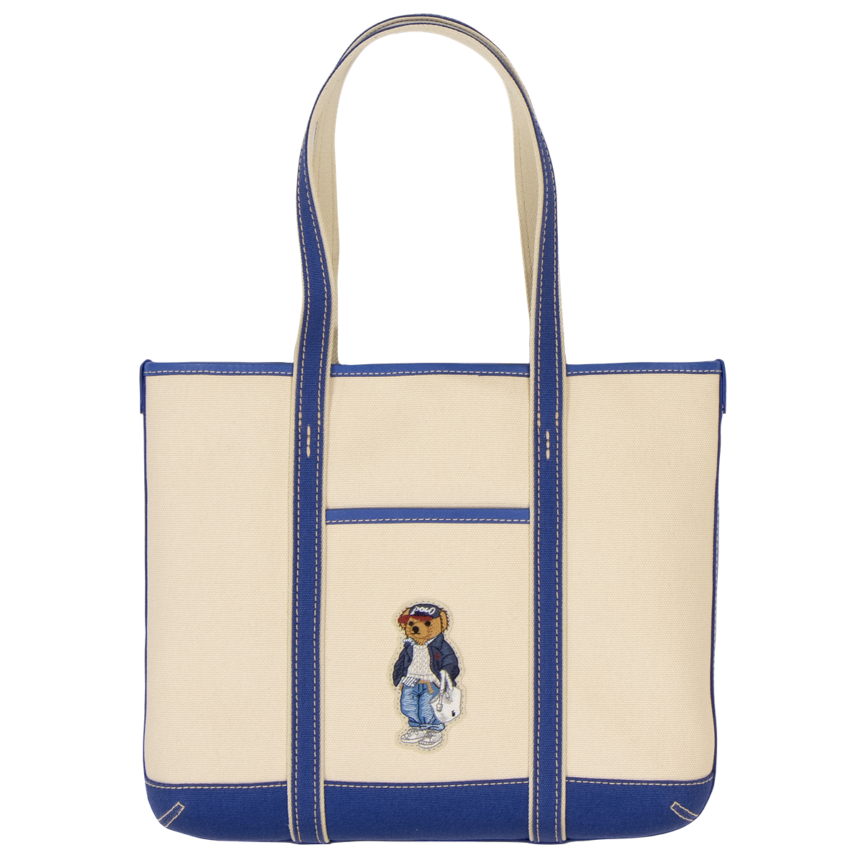 Ralph Lauren RLX CANVAS/LEATHER NOVELTY BEAR SHOPPER TOTE SMALL