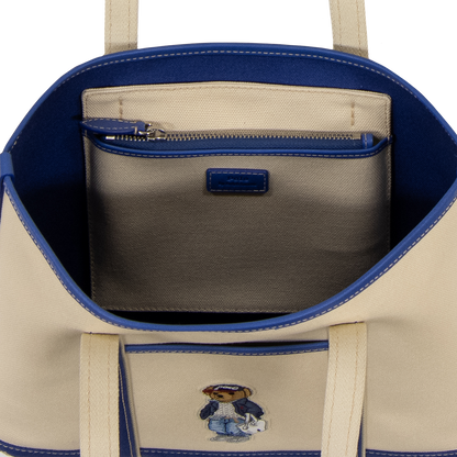 Ralph Lauren RLX CANVAS/LEATHER NOVELTY BEAR SHOPPER TOTE SMALL