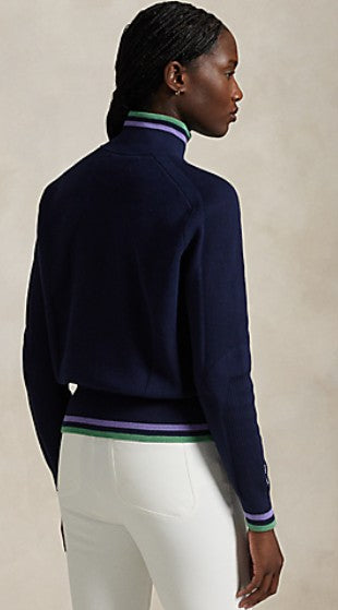 Ralph Lauren RLX LONG-SLEEVE COTTON BLEND MOCK NECK 1/2 ZIP SWEATER