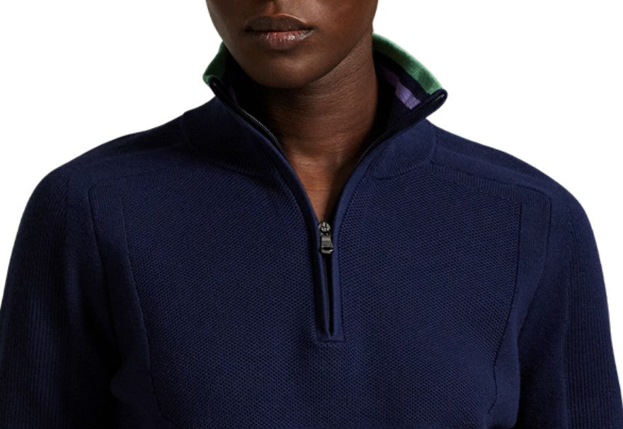 Ralph Lauren RLX LONG-SLEEVE COTTON BLEND MOCK NECK 1/2 ZIP SWEATER