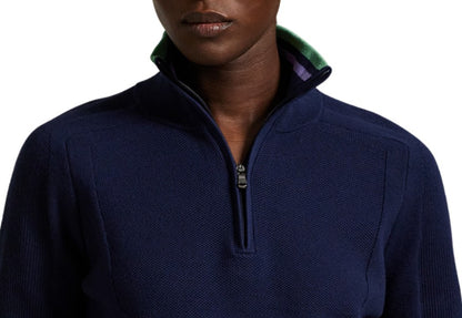 Ralph Lauren RLX LONG-SLEEVE COTTON BLEND MOCK NECK 1/2 ZIP SWEATER