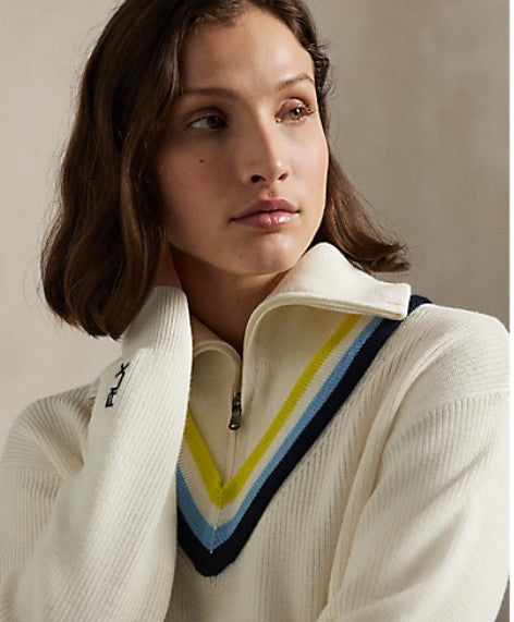Ralph Lauren RLX LONG-SLEEVE WOOL CRICKET 1/2 ZIP SWEATER