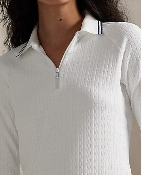 Ralph Lauren RLX LONG-SLEEVE ACTIVE CABLE KNIT COLLARED 1/2 ZIP PULLOVER (Multiple Colors)