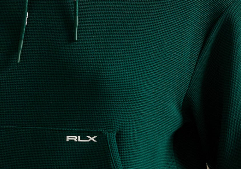 Ralph Lauren RLX TECH WAFFLE KNIT HOODED SWEATSHIRT W/ KANGAROO POCKET (Multiple Colors)