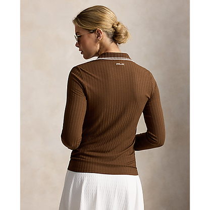 Ralph Lauren RLX LONG-SLEEVE DROP NEEDLE RIB POLO (Multiple Colors)