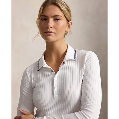 Ralph Lauren RLX LONG-SLEEVE DROP NEEDLE RIB POLO (Multiple Colors)