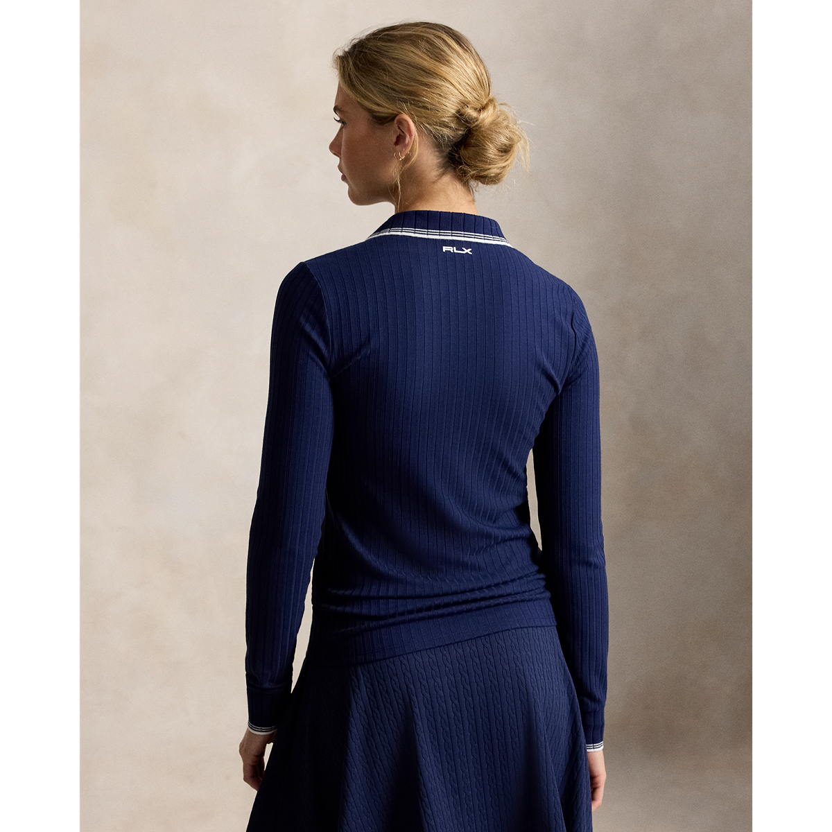 Ralph Lauren RLX LONG-SLEEVE DROP NEEDLE RIB POLO (Multiple Colors)