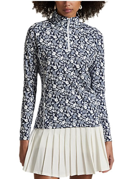 Ralph Lauren RLX Tailored Fit Long Sleeve 1/2 ZIP MOCK NECK PULLOVER in CHEEKY PINEAPPLE