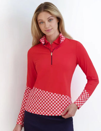 Fairway & Greene American Pie LYNN LONG SLEEVE ZIP MOCK