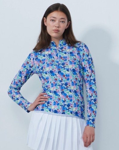 Daily Sports ARTIST Leafs Multi Color Print Long Sleeve Polo Shirt