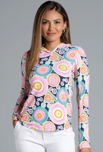 IBKUL Leona Print Long Sleeve Hoody