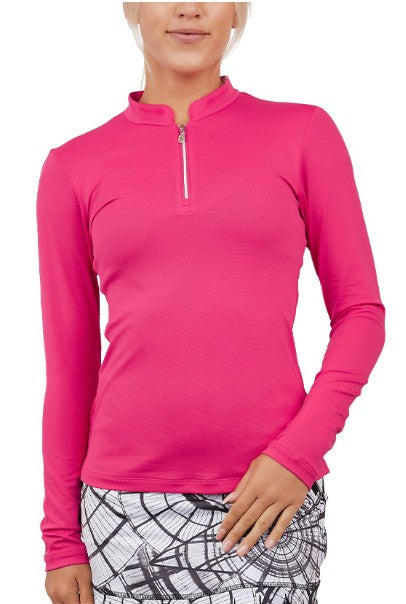 Sofibella Half Zip Long Sleeve Top (Multiple Colors)