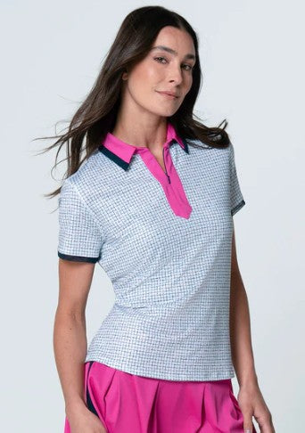Lucky in Love Lovin' Boucle' Zip Short Sleeve