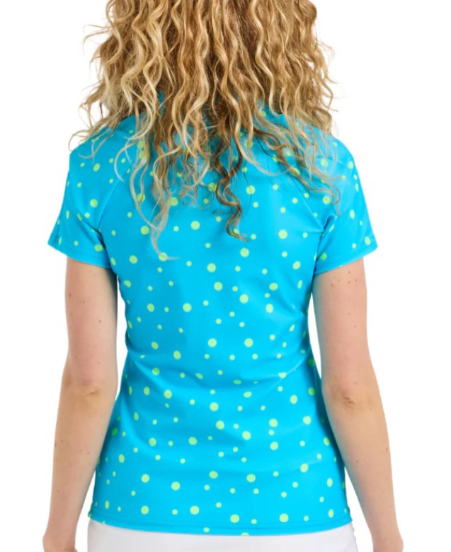 TZU TZU AQUA DOTS LUCY SHORT SLEEVE TOP