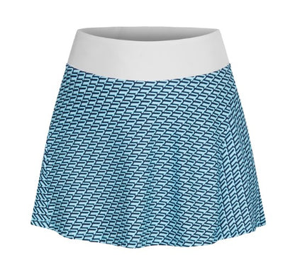 Rohnisch Luna Capri Blue Retro R Mono Print Skort 17"