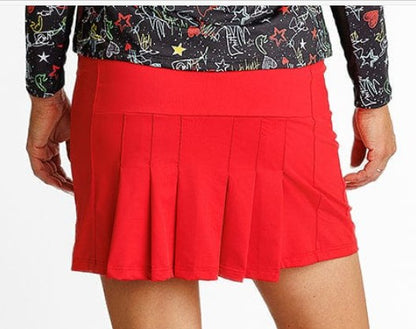 Amy Sport INSPIRED MARISA PLEATED BACK SOLID SKORT 16" (Multiple Colors)